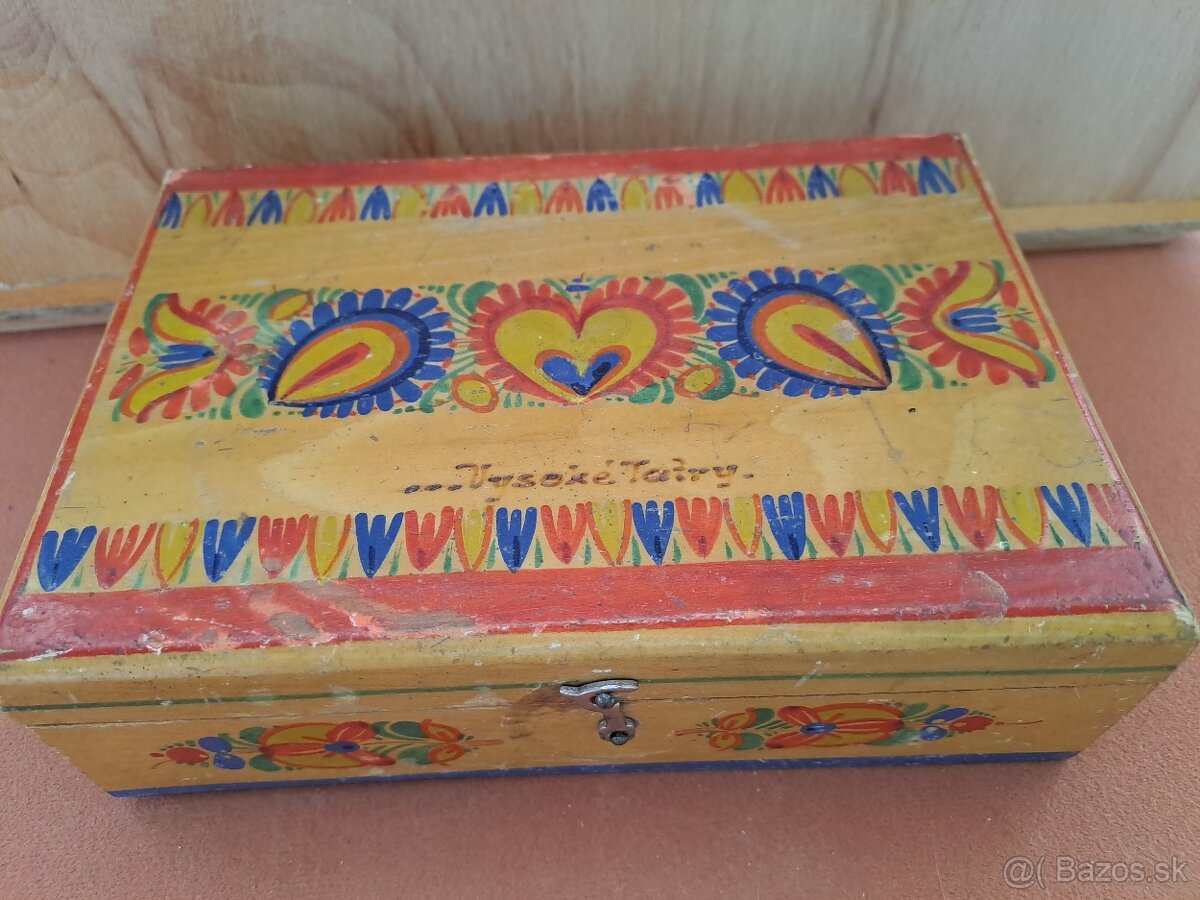 Dřevěné šperkovnice/krabička s folklórními vzory - 4