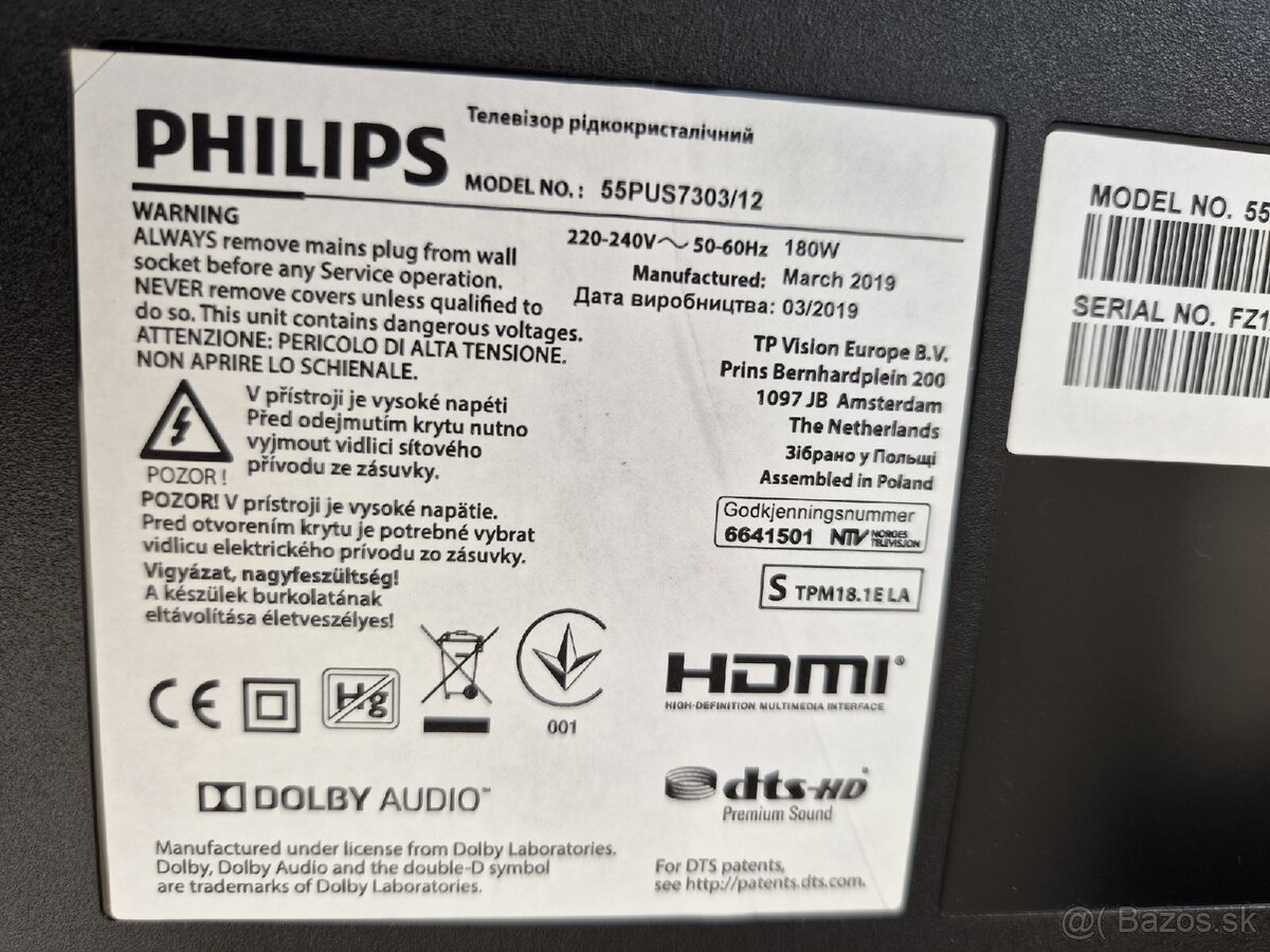 Smart LED TV Philips 55'' 4K - 4