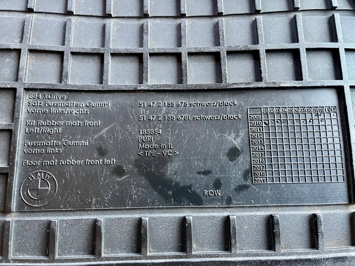 OEM GUMENÉ ROHOŽE BMW X1 E84 - 4