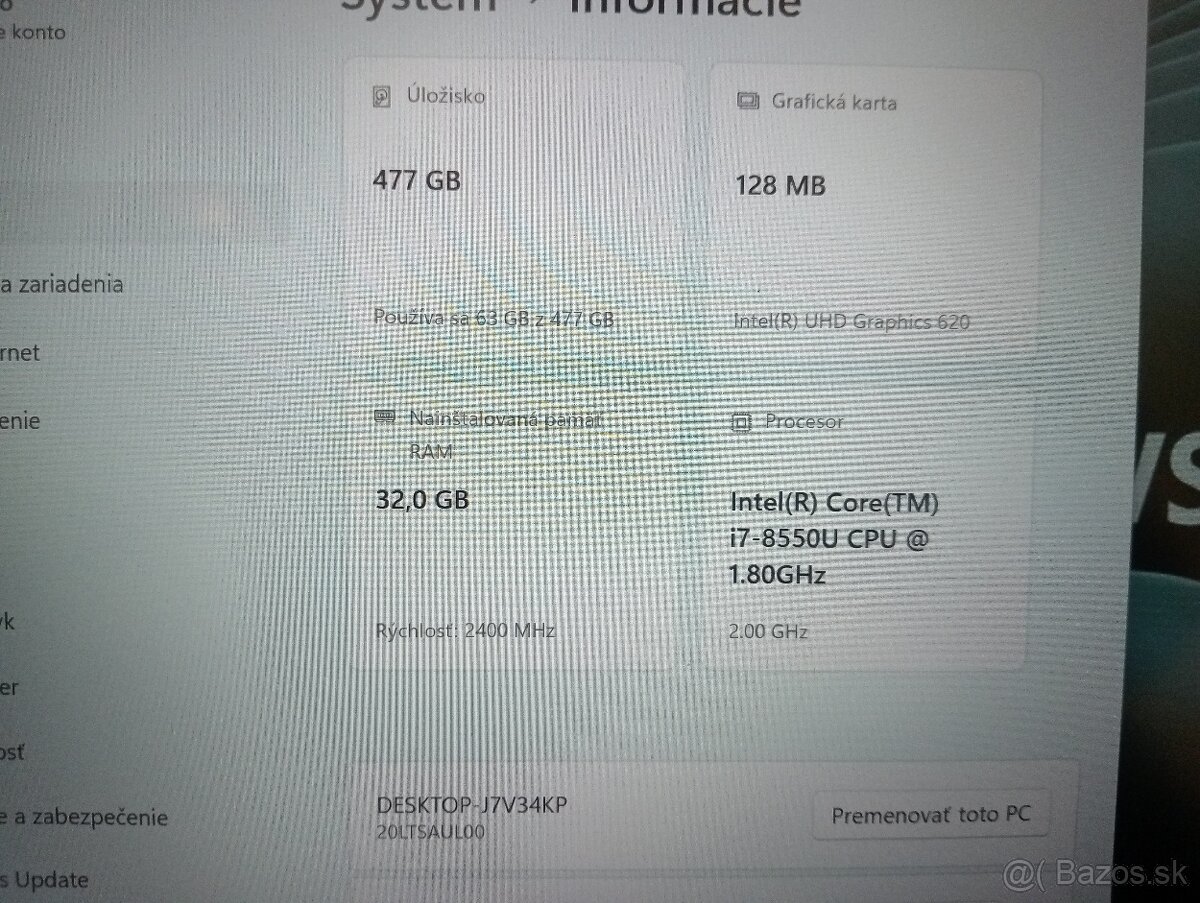 Lenovo thinkpad L480 ,Intel(R) Core™i7 , 32gb ram ,500gb ssd - 4