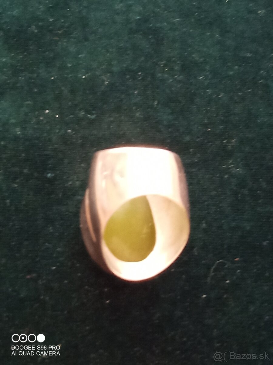 Strieborný prsteň s kameňom/Nefrit/ - 4