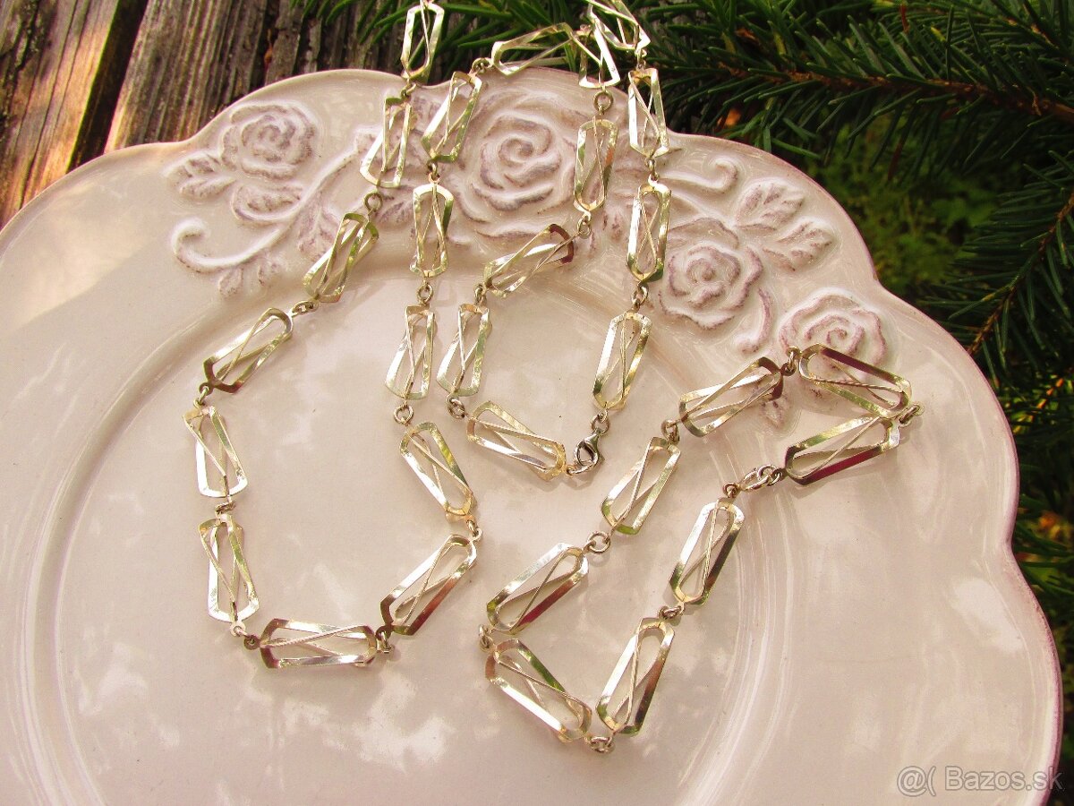 Starý strieborný set - náramok a náhrdelník, Ag 925 - 4