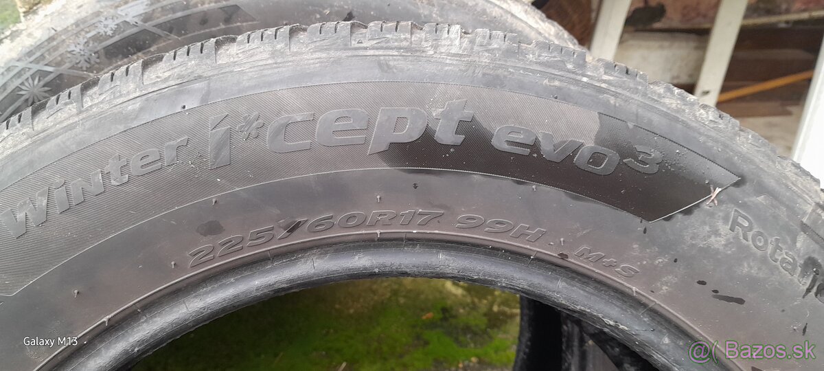 Predám Zimné pneumatiky Hankook evo 3. 225/60R17 - 4