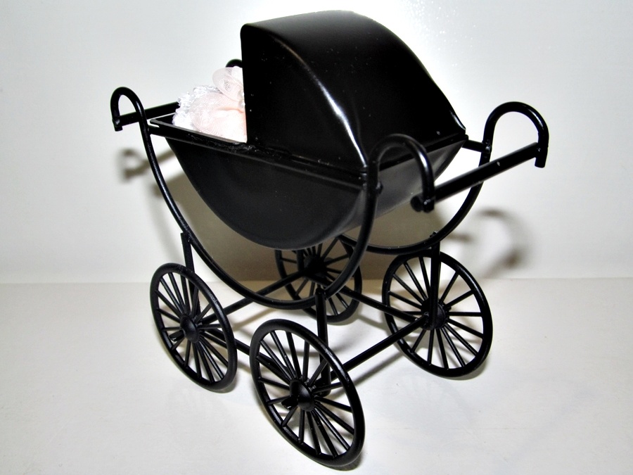 Mini kočárek pro malé panenky,viktoriánský styl. - 4