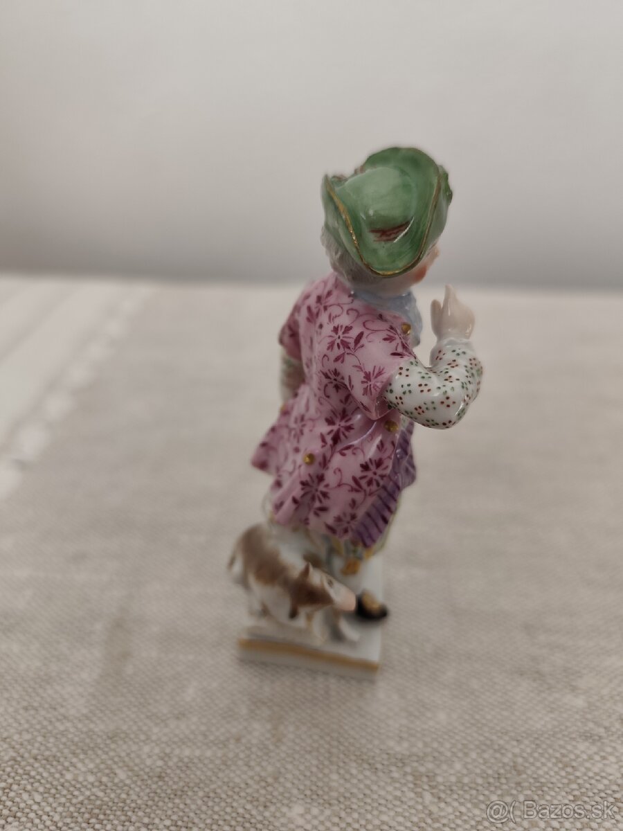Meissen míšeň chlapec s palicou porcelánová soška - 4