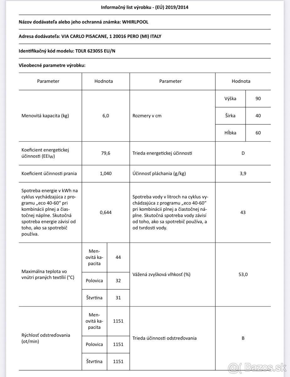 Práčka Whirlpool tdlr 6230ss eu/n - 4