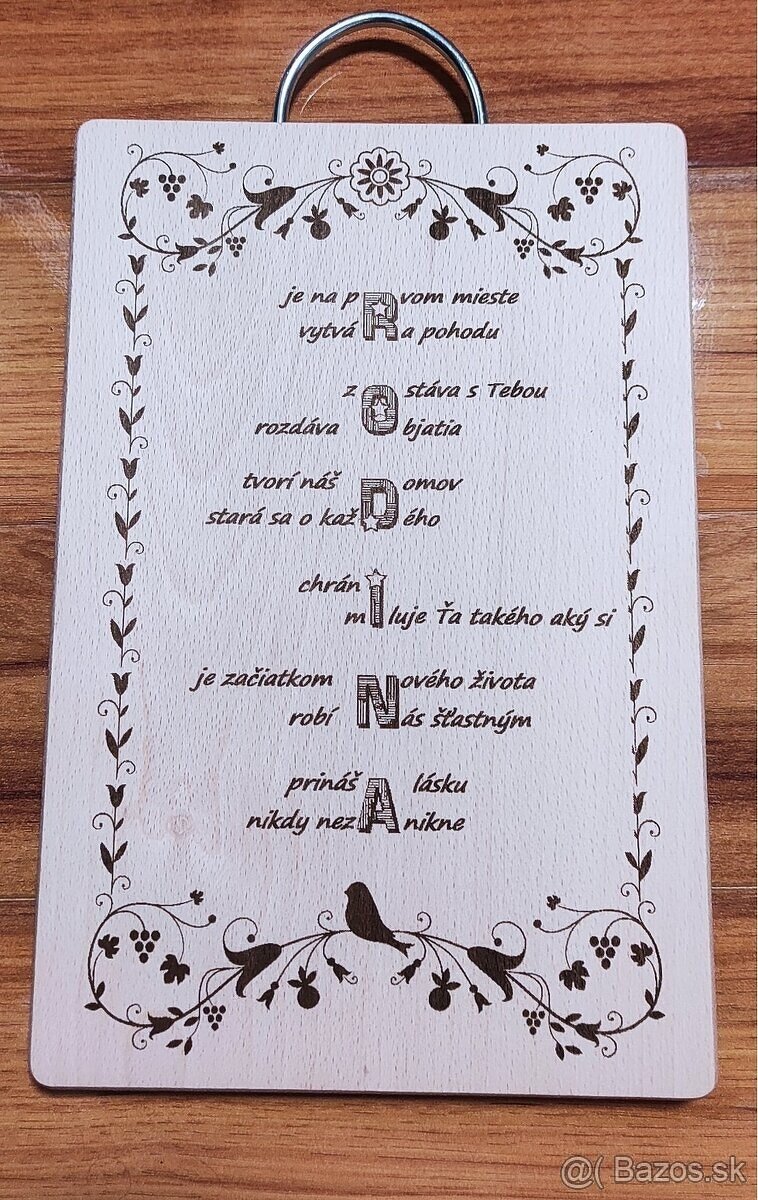 Laserom gravírovaná doska na krájanie formát A4 2 - 4