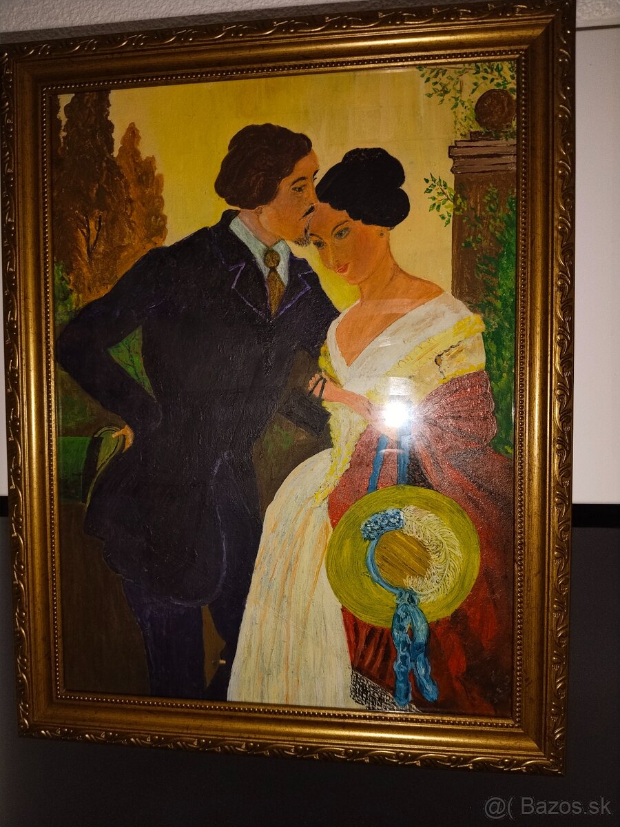 Romantický podvečer je olej na kartonu - 4