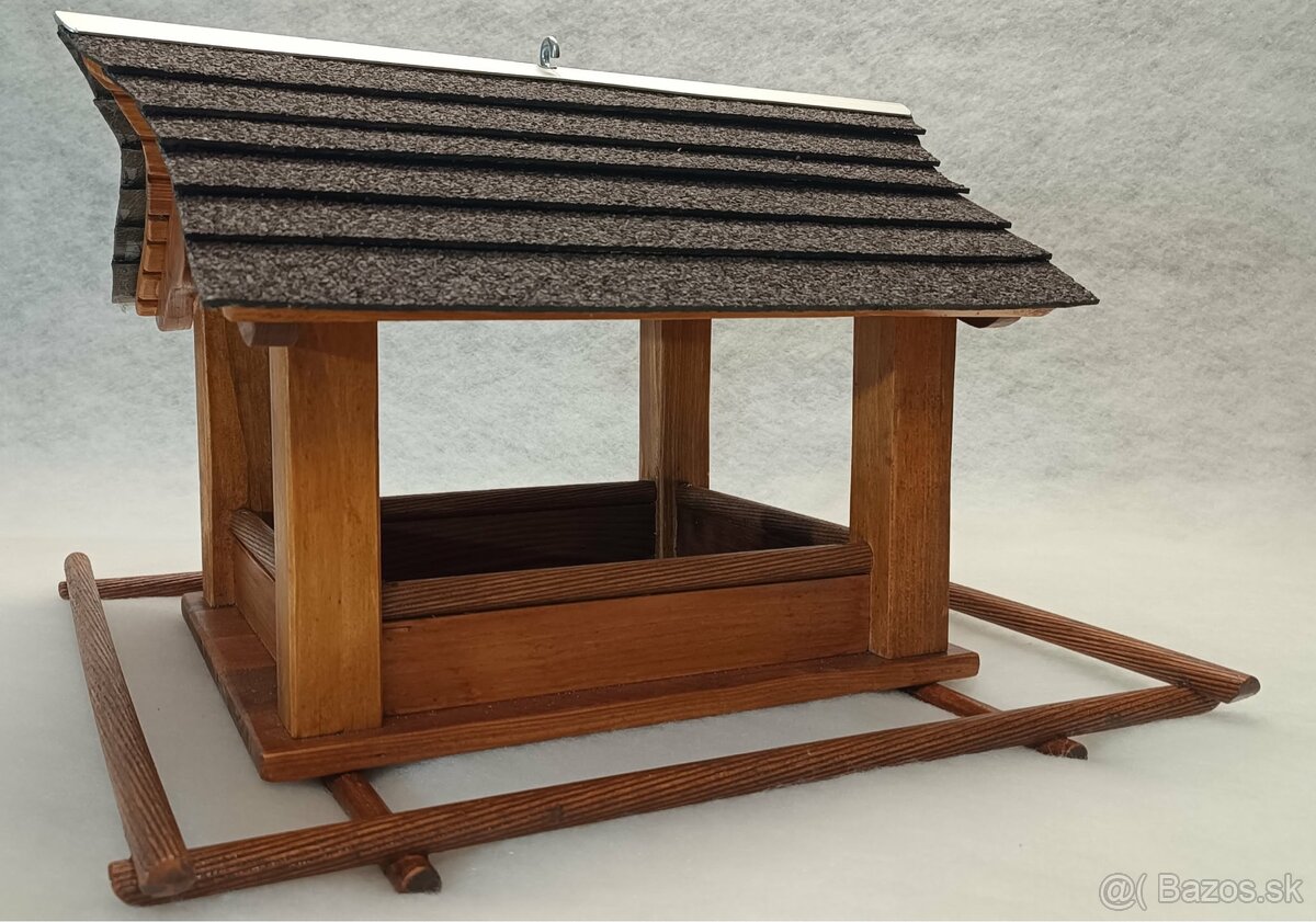 Drevené závesné kŕmitko pre vtáčiky - 4