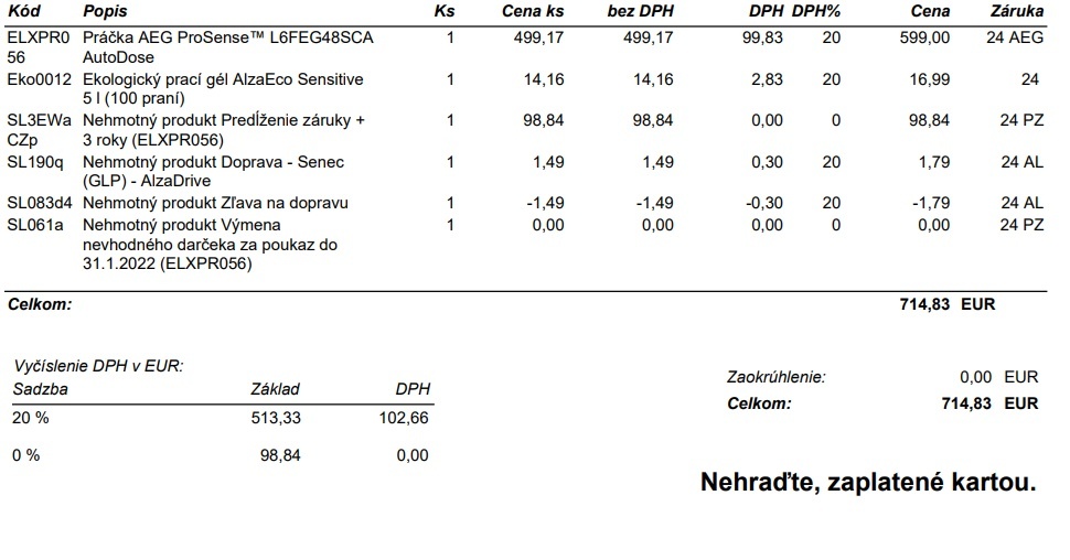 Predám práčku AEG s automatickým dávkovačom v záruke - 4