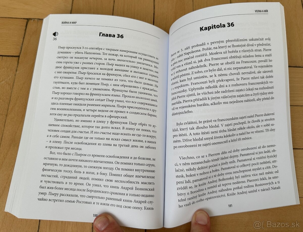 Dvojjazyčná kniha Vojna a mír L.N.Tolstoj za 5EUR - 4