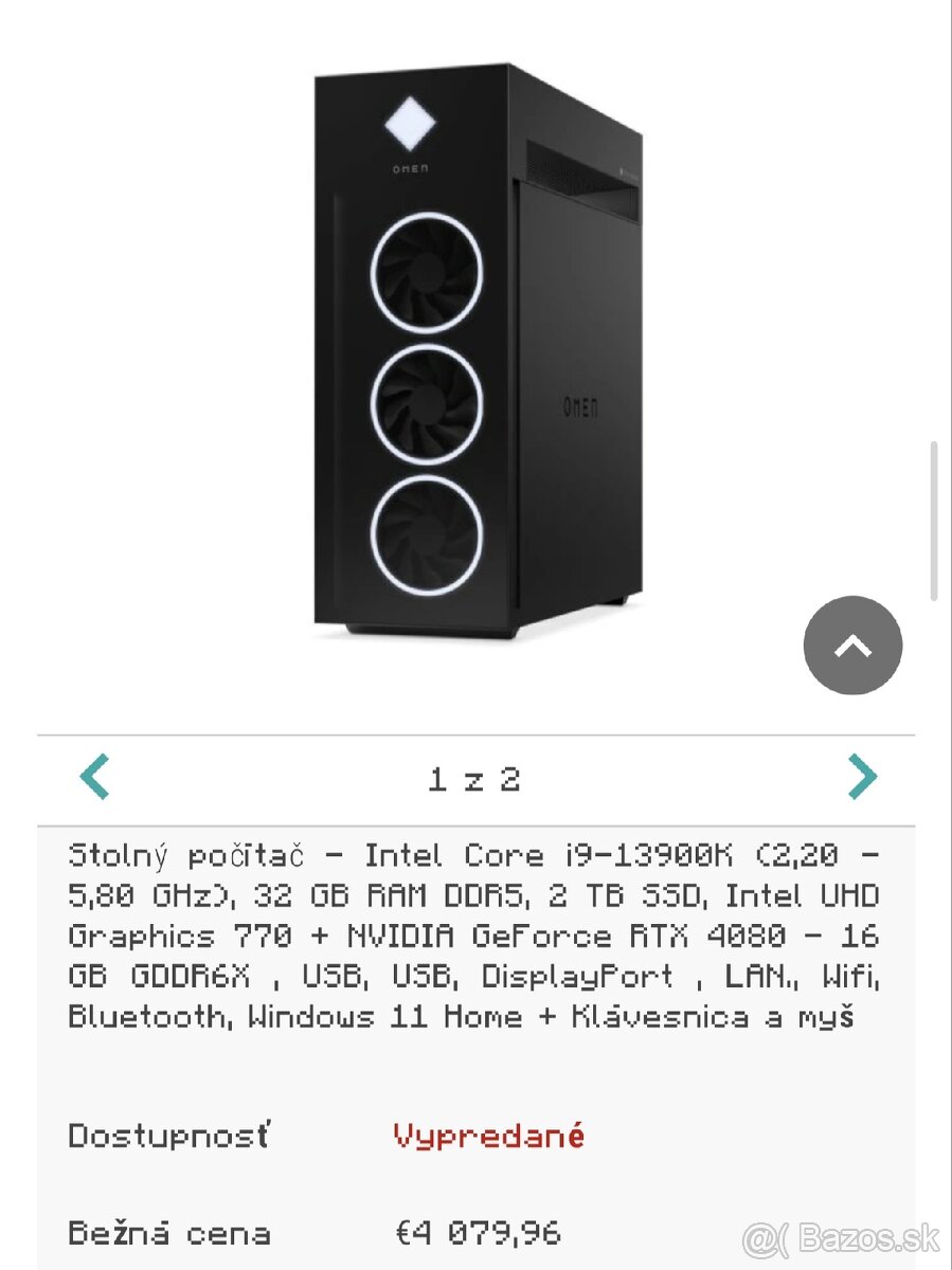 HP OMEN 45L GT22 – i9‑13900K, RTX 4080, 96 GB RAM - 4