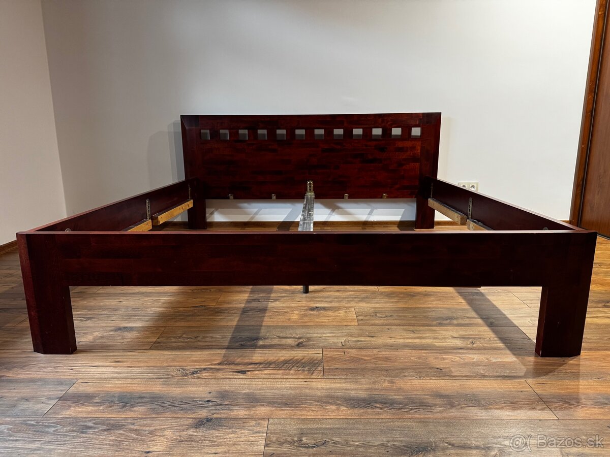 Masivna ceresnova manzelska postel - 4