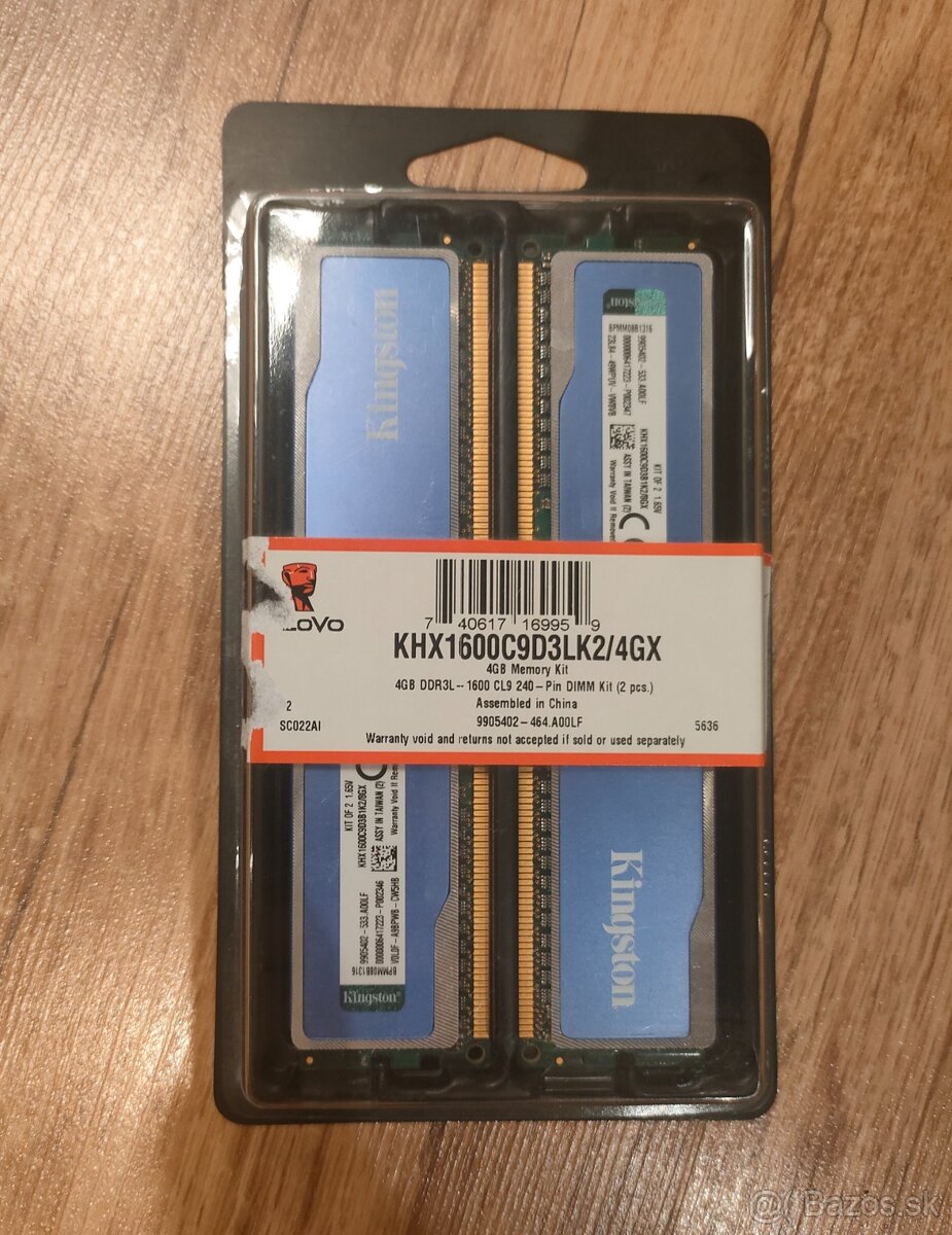 Pamäť RAM Kingston 2x 4GB Hyper X - 4