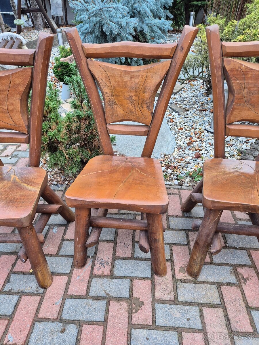 4 masivne zahradne stolicky - 4