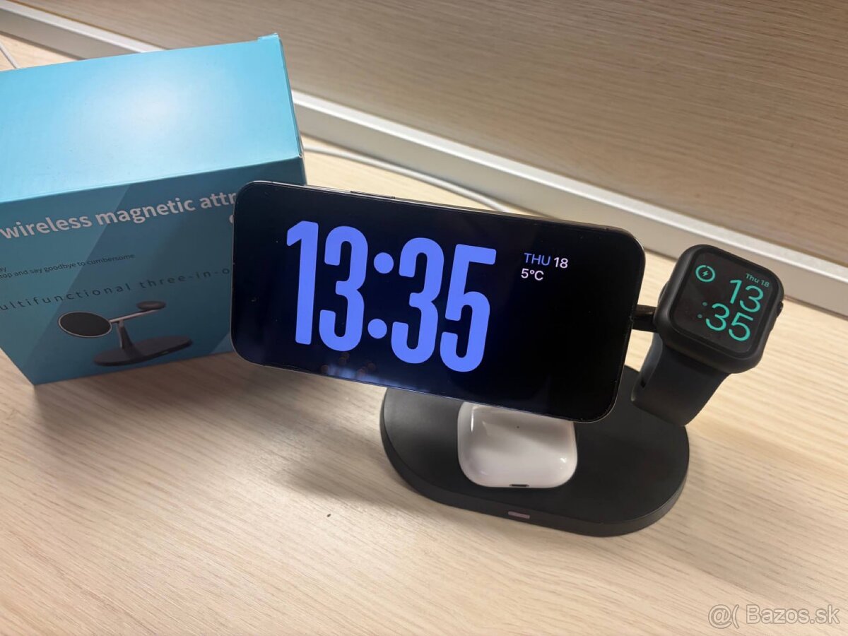 Bezdrôtová nabíjačka 3-v-1 pre mobilný telefón (nová) - 4