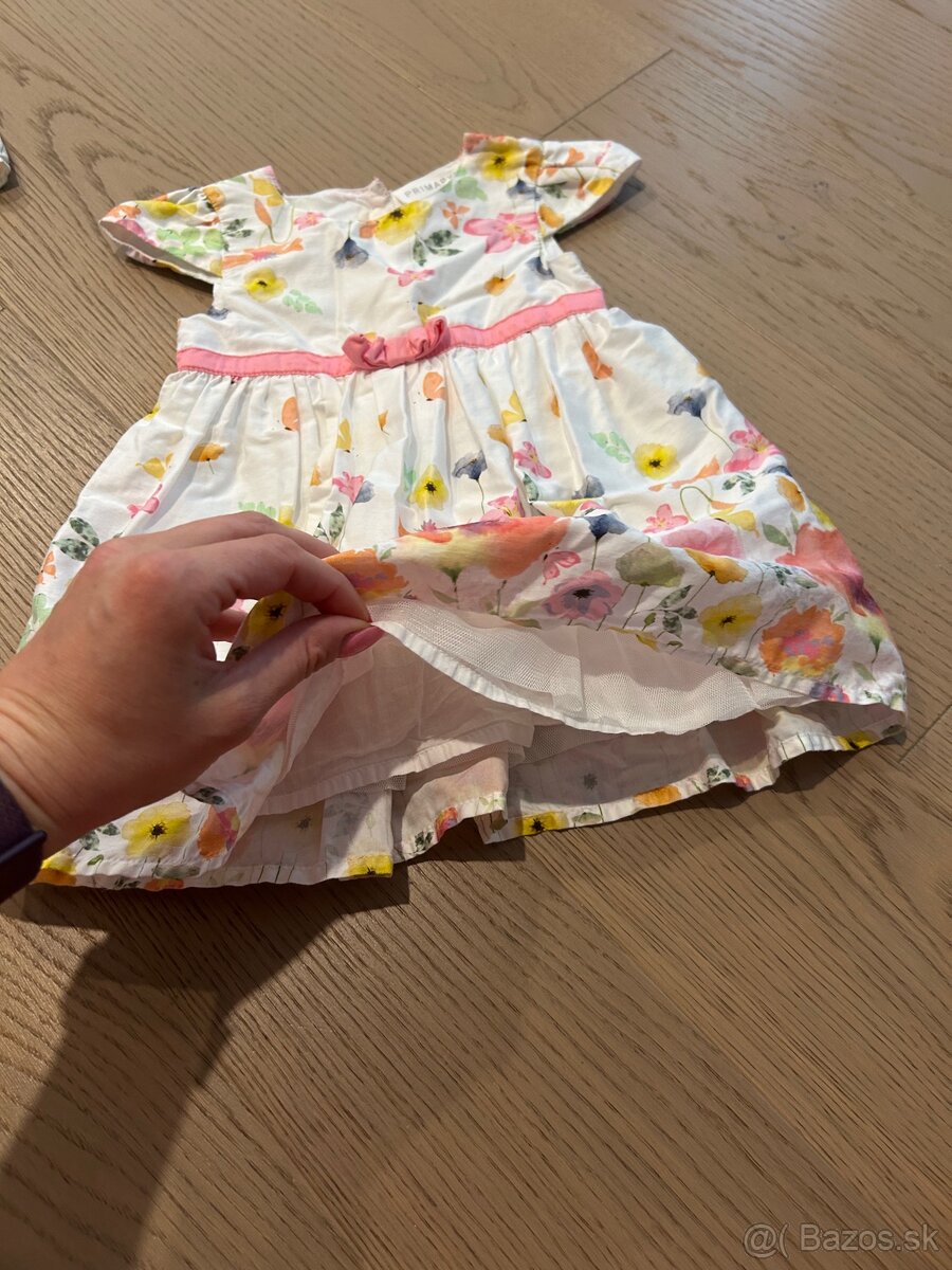 Slávnostné letné šaty pre dvojičky s čelenkou č.74 - 4