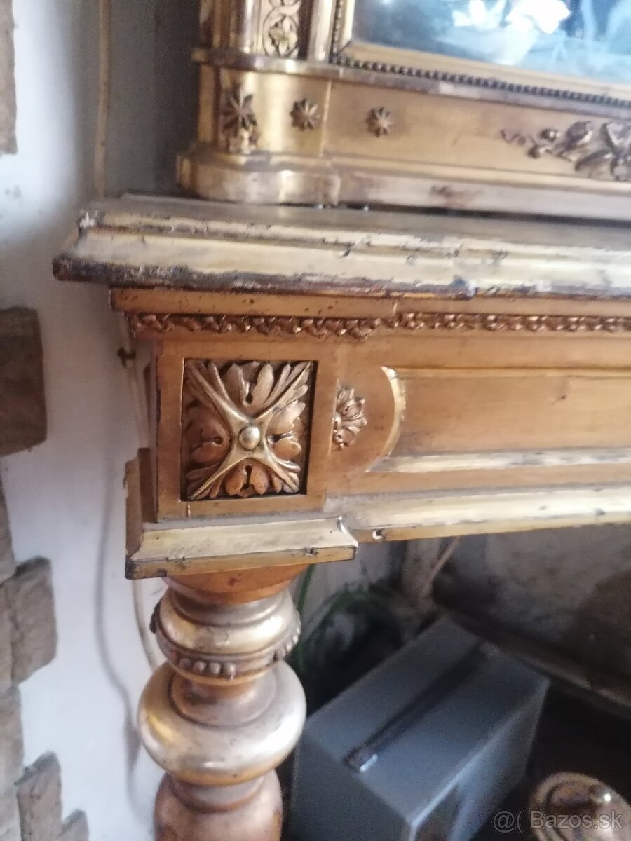 Stôl so zrkadlom starožitný rak. Uhorsko - 4