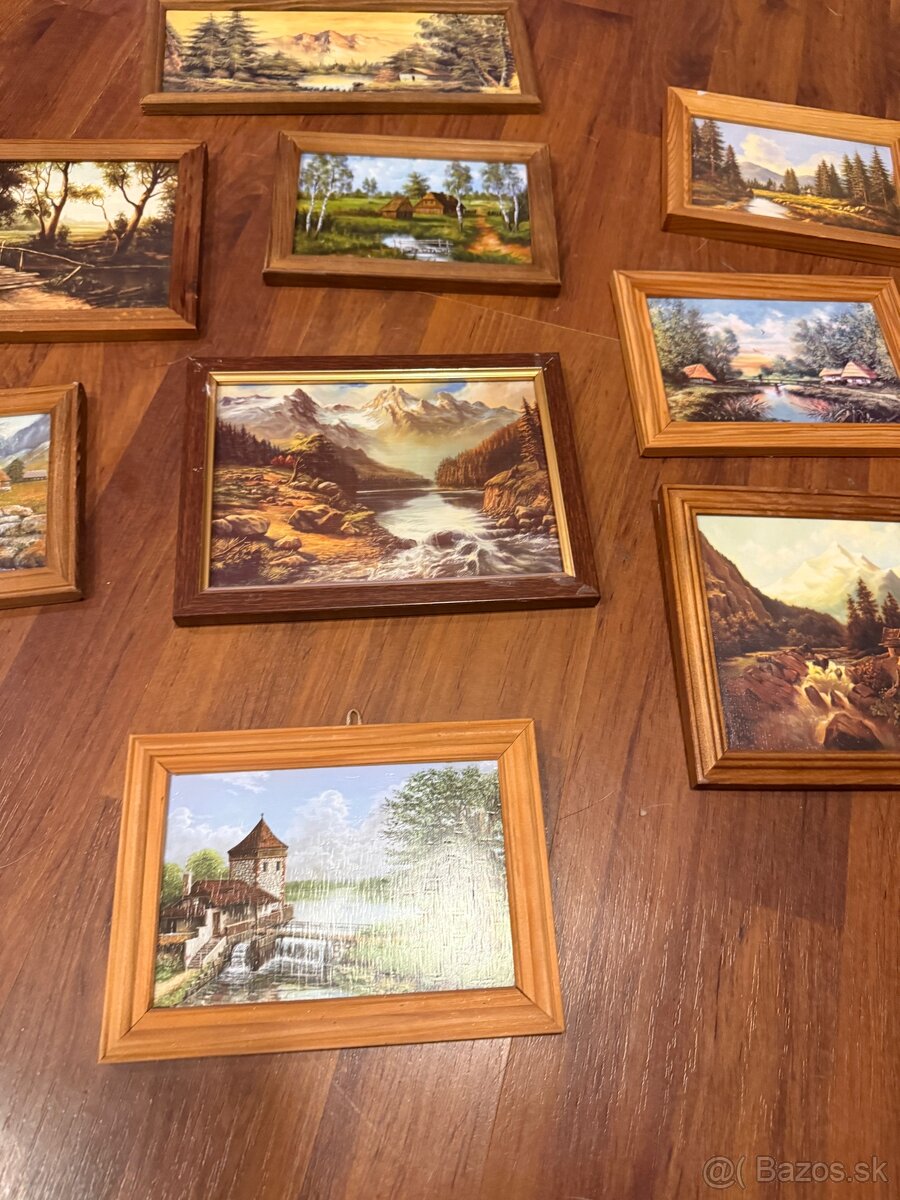 9 obrazov v drevených rámoch - 4