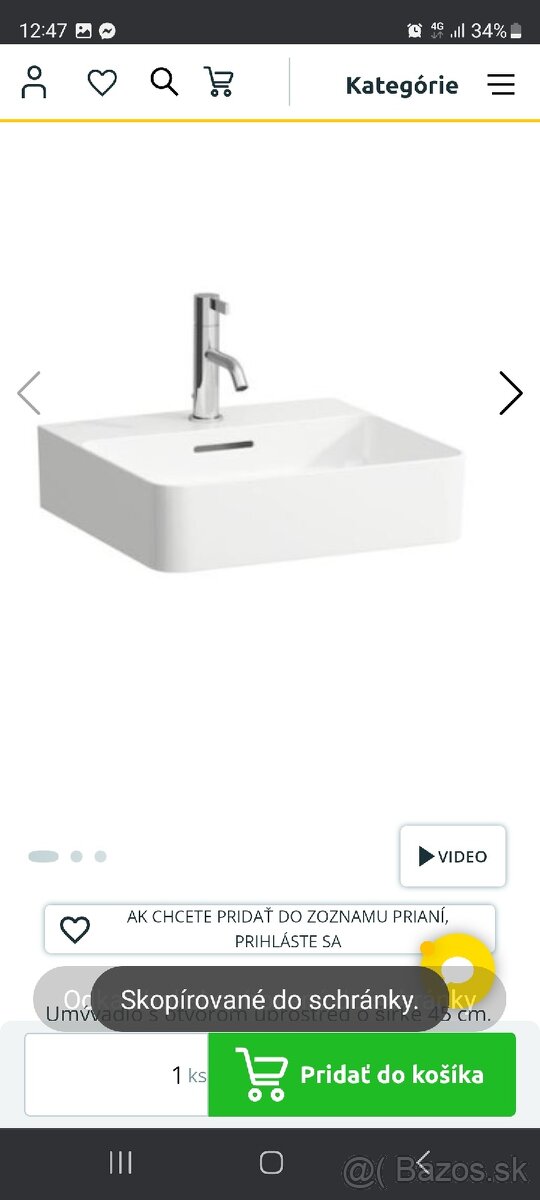 Predam umyvadlo Laufen VAL 45×42 - 4