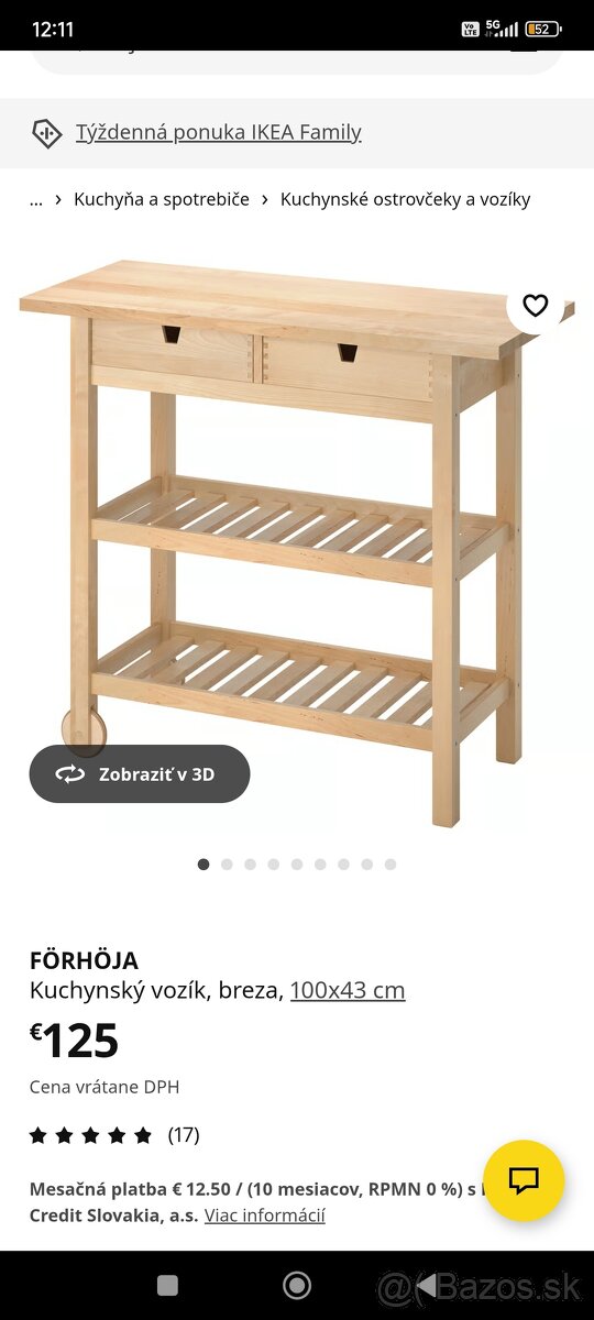 Kuchynský ostrovček,vozík Ikea - 4