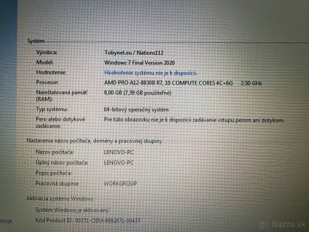 Notebook Lenovo A475 / AMD A12 / 8GB RAM / HDD / Windows 7 - 4