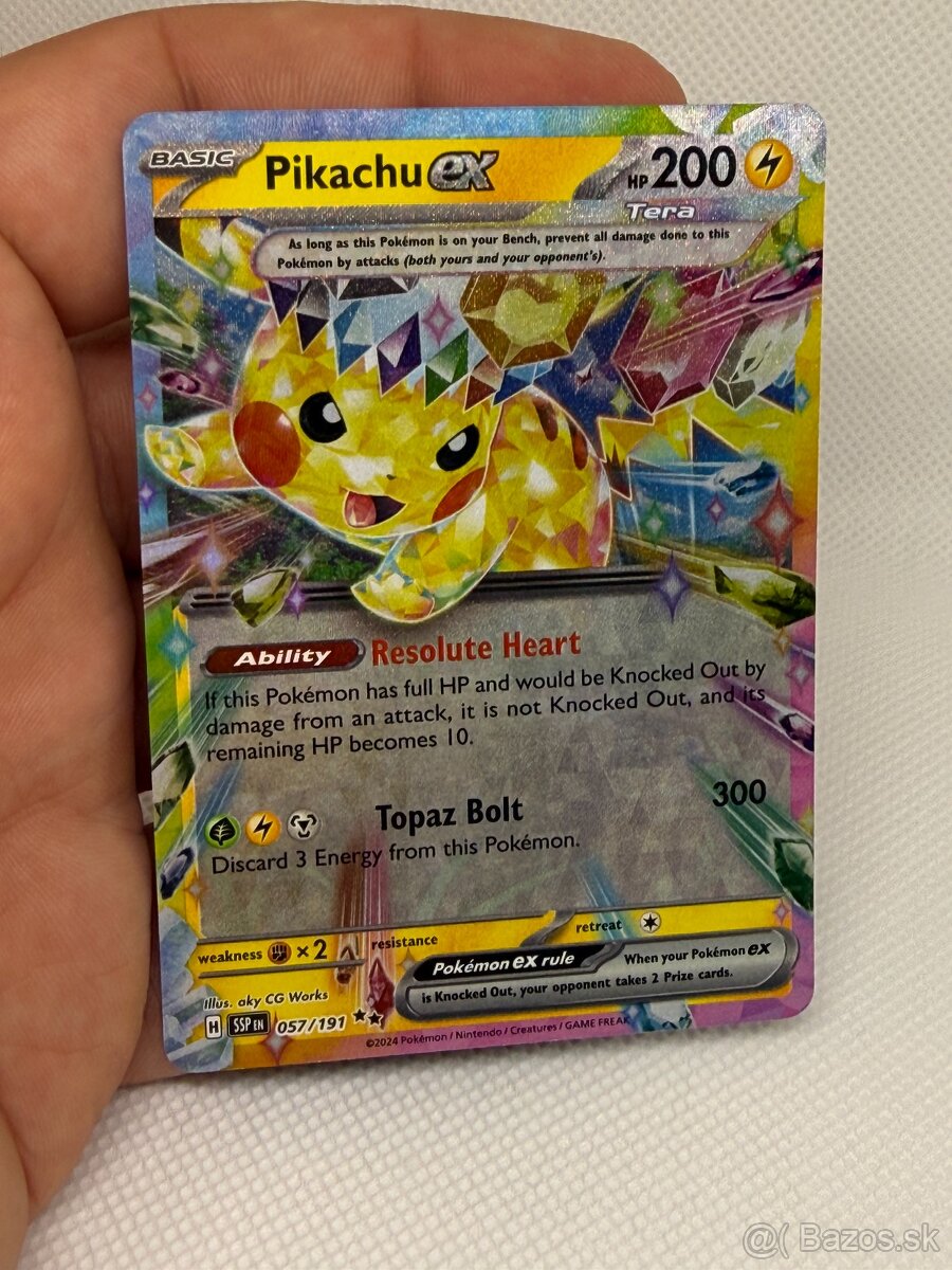 Pokémon karta Pikachu ex 057/191 – Surging Sparks – ORIGINÁL - 4
