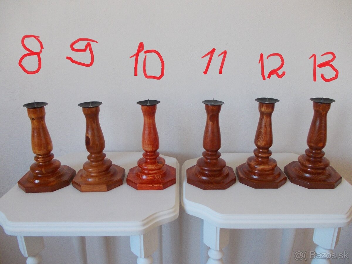 Drevený svietnik - hnedý - morený - 4