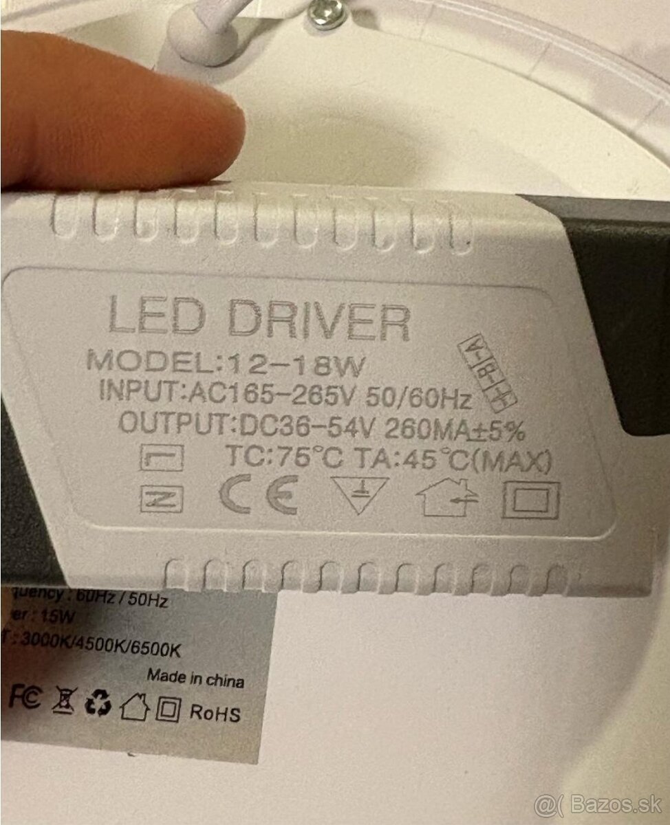 LED panel 15W 5ks ,3000-6500K 1530lm - 4