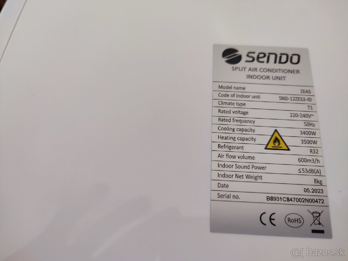 Klíma Sendo Zeas 3,5kW - 4