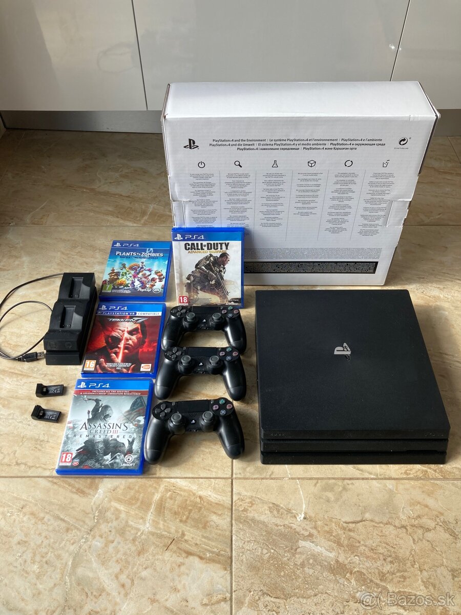 PS4 PRO 2TB SSD + 3 ovládače + hry - 4