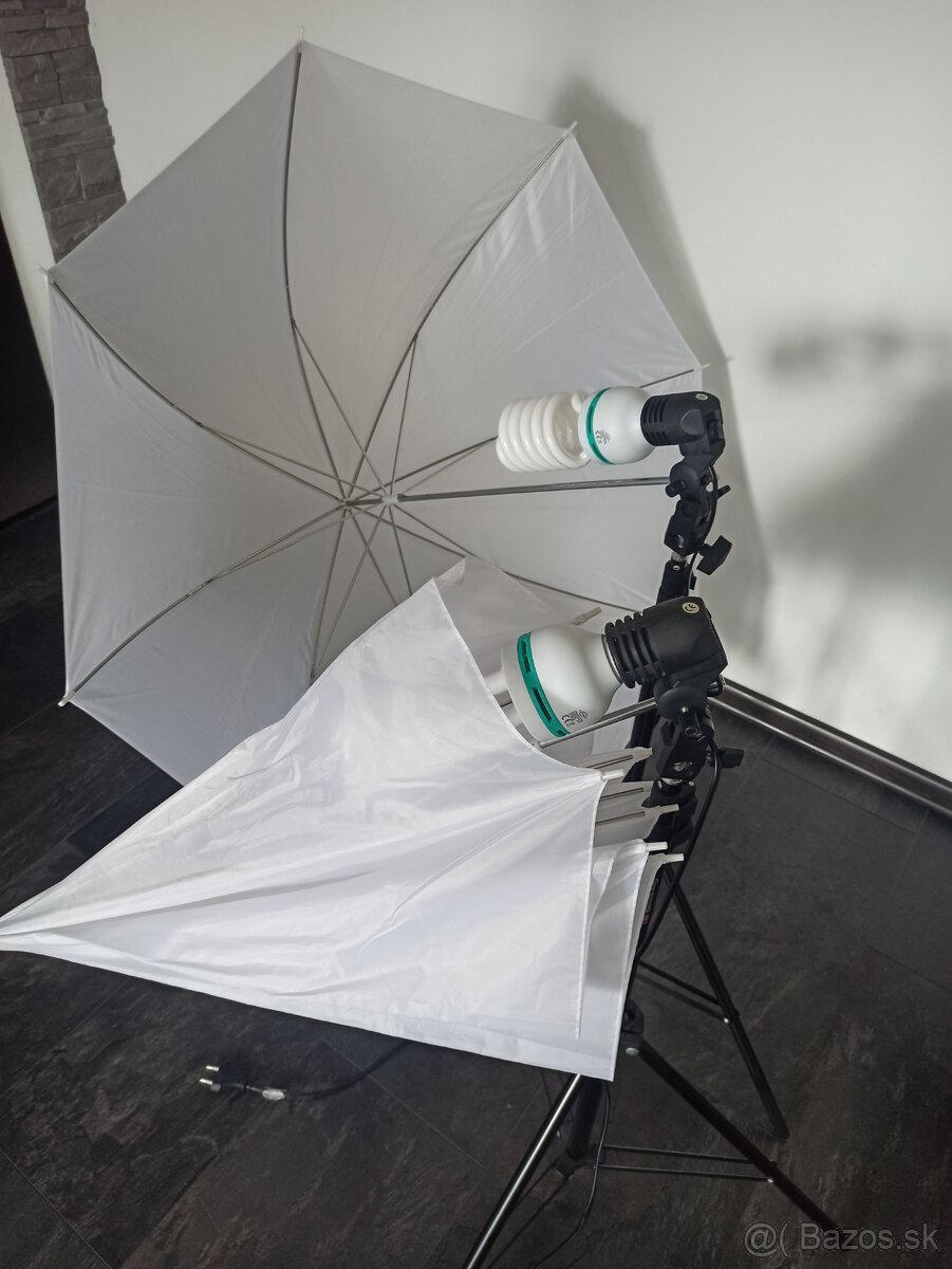 2 statívy s dáždnikmi+ svetlá 135W - 4
