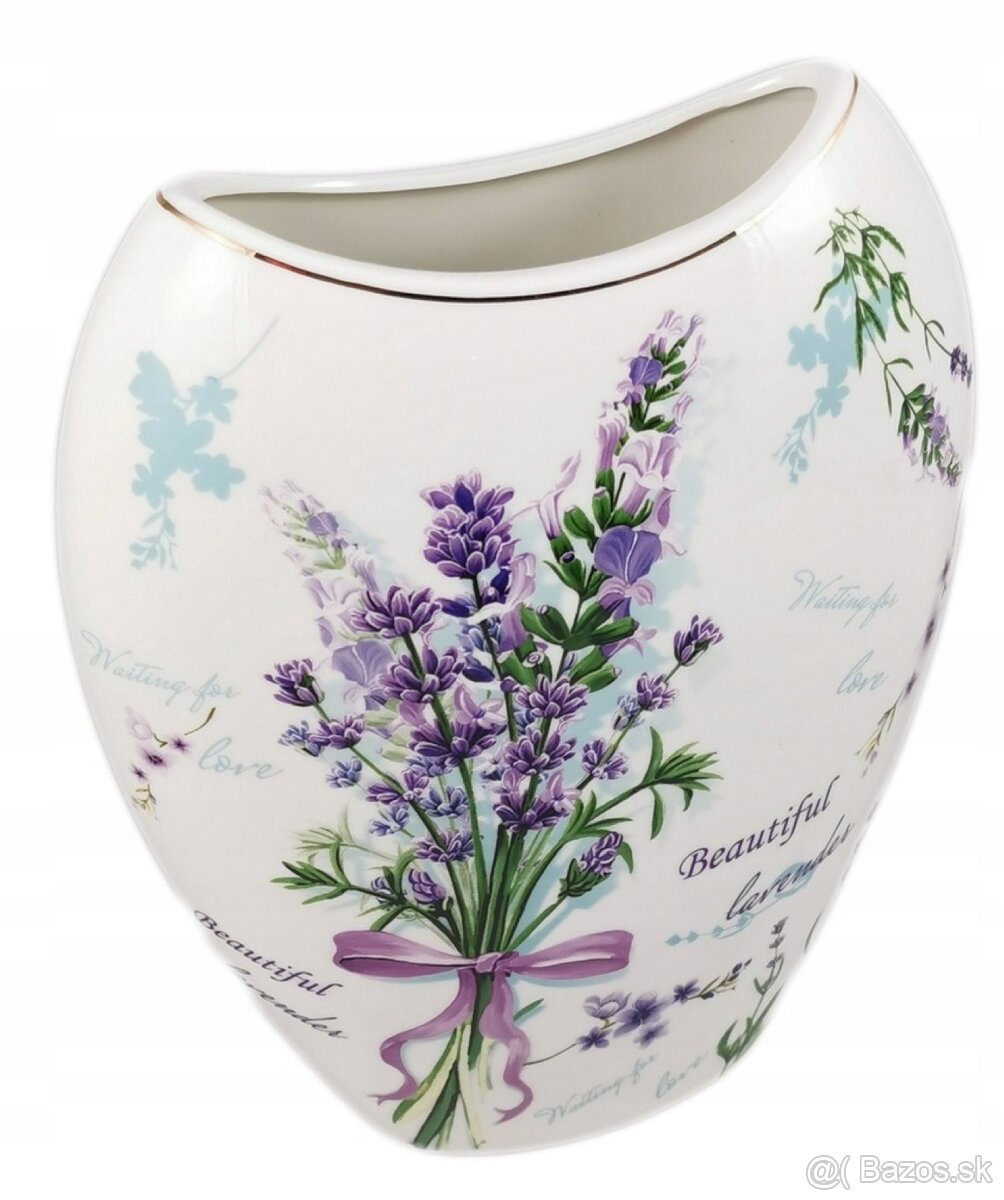 Porcelánová vintage váza (levanduľa) - 4