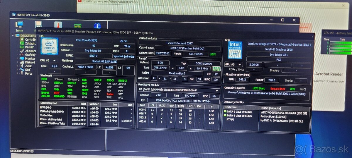 Predám kompletnu PC zostavu HP + LCD 22" + novú klávesnicu - 4