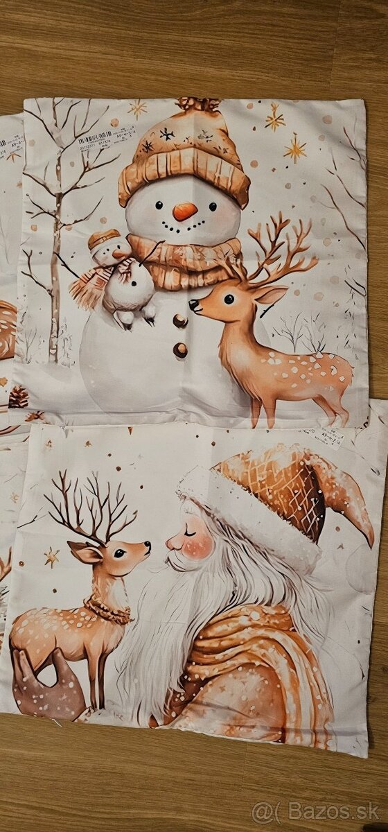 Vianočné obliečky 4ks 40x40 cm / Nové - 4