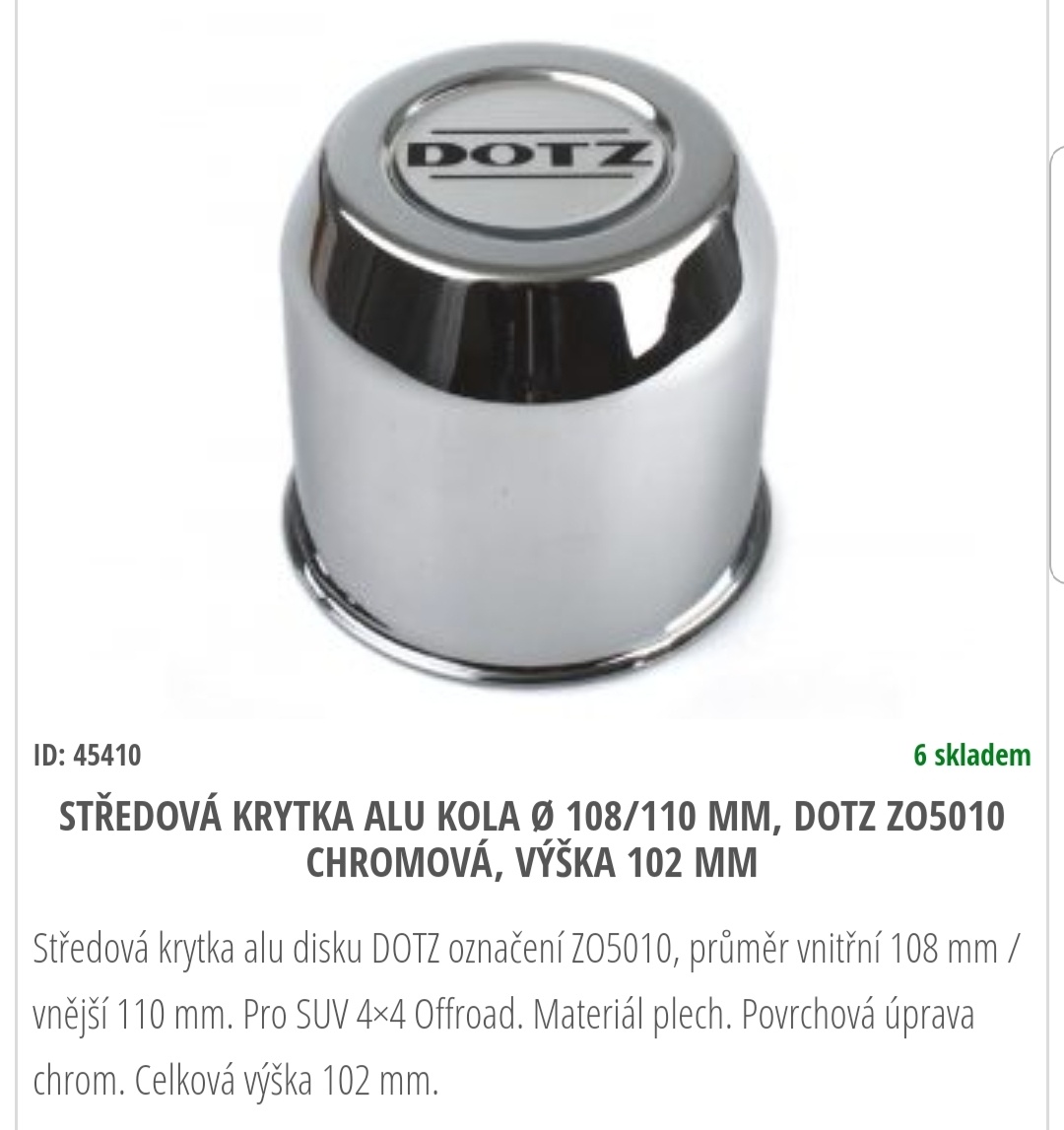 Predám 4x úplne nové chrómove krytky nábojov na SUV , OFFRO