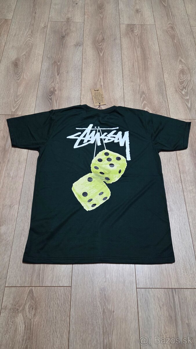 Stüssy Fuzzy Dice Tee dark green/neon green - 4