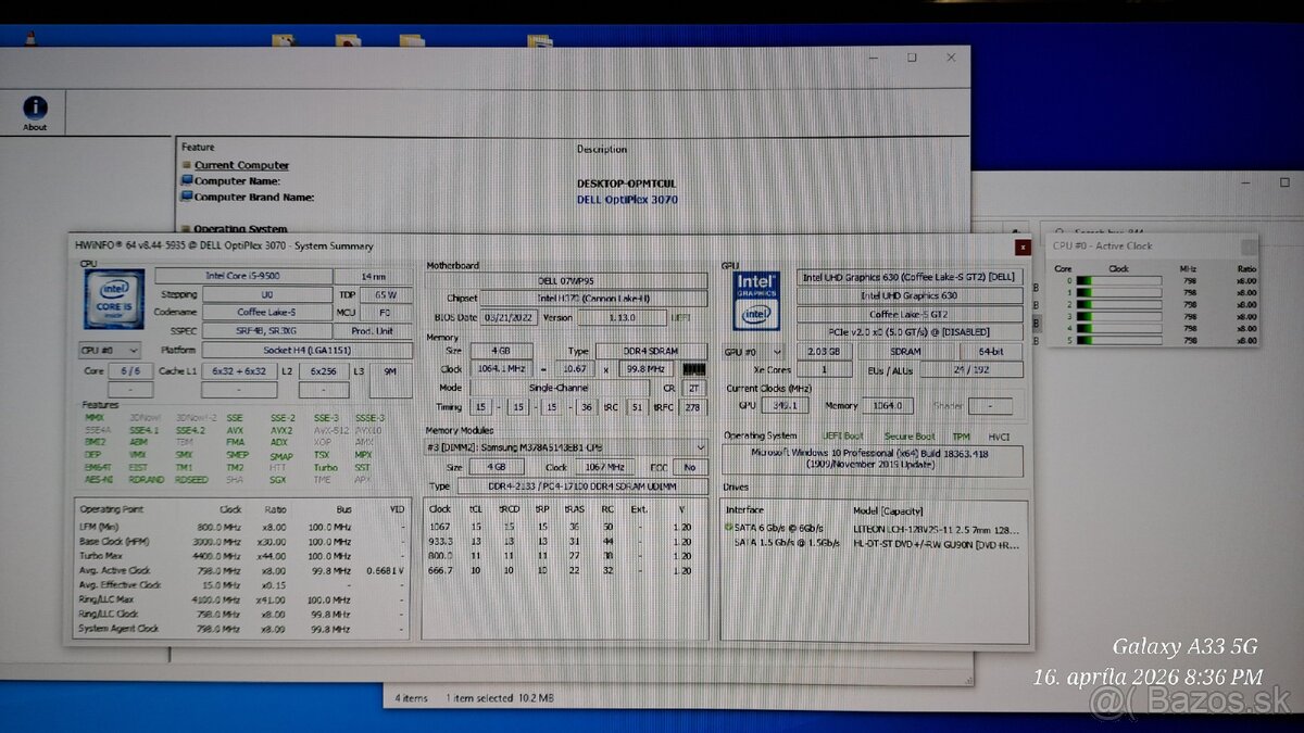 Predám Dell Optiplex 3070, i5 9500 - 4