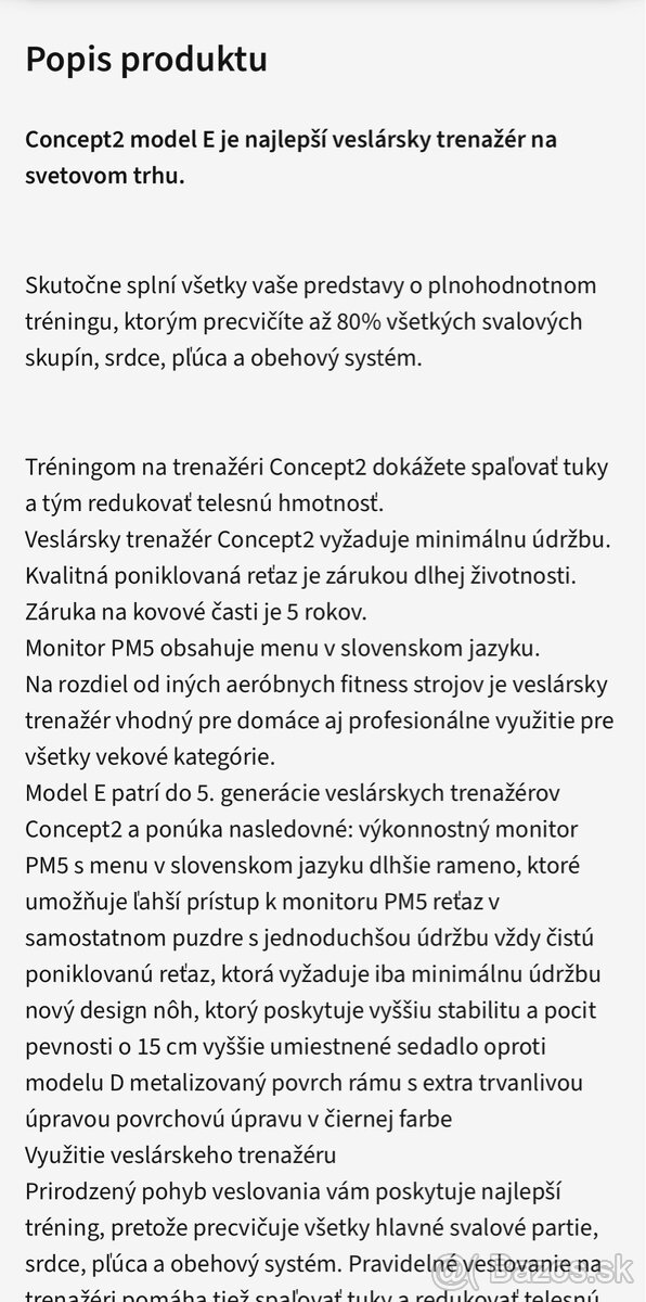 Veslovací trenažér CONCEPT 2 Model E - 4