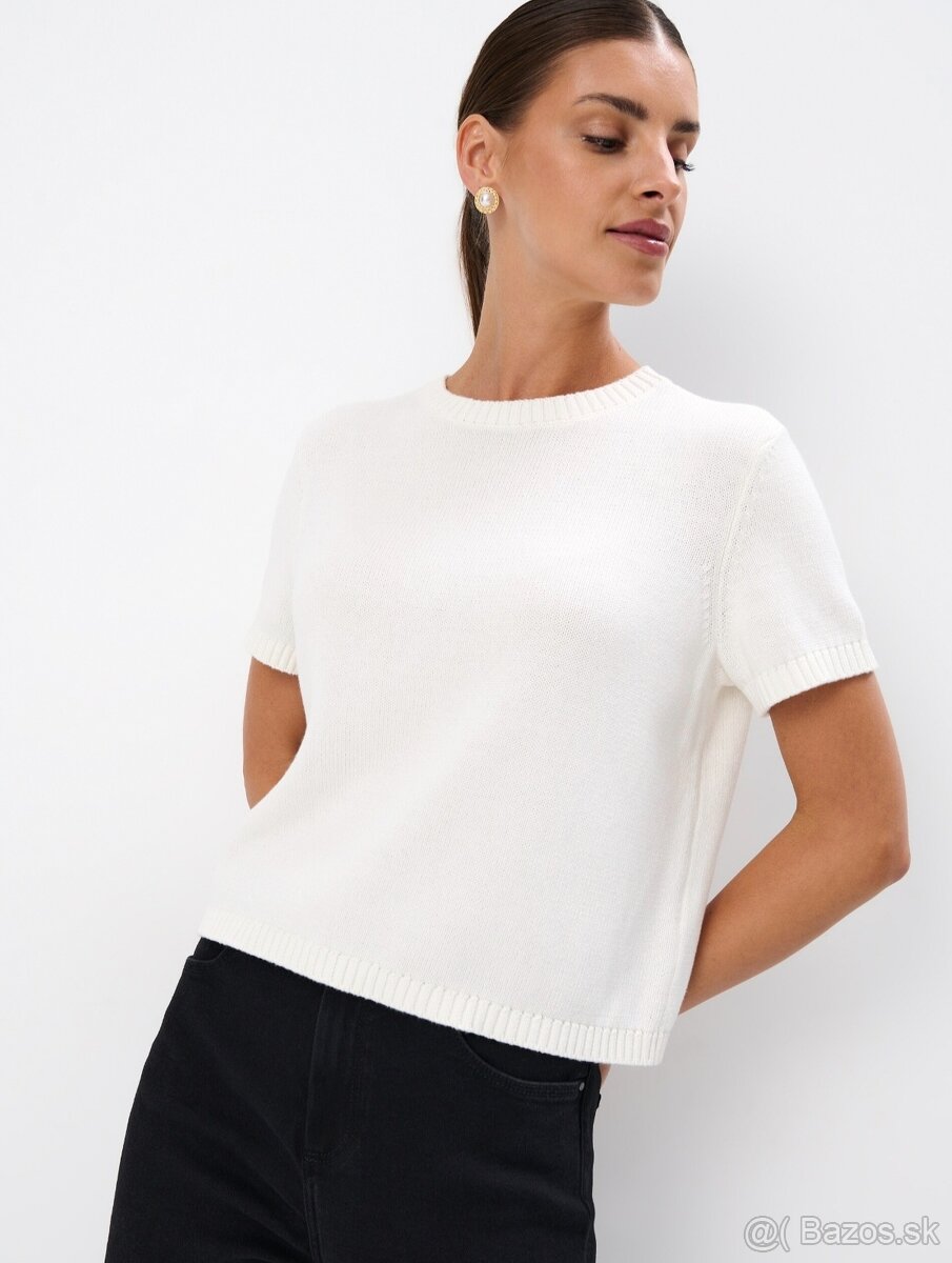 Mohito bavlnene upletove tričko XS biele - 4