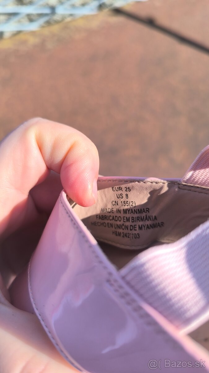 Dievčenské ruzové sandále HM, veľ.25 - 4