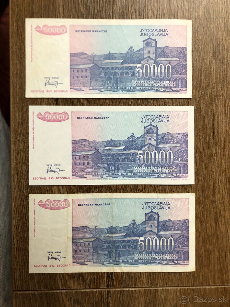 Bankovky JUHOSLAVIA 3 - 4