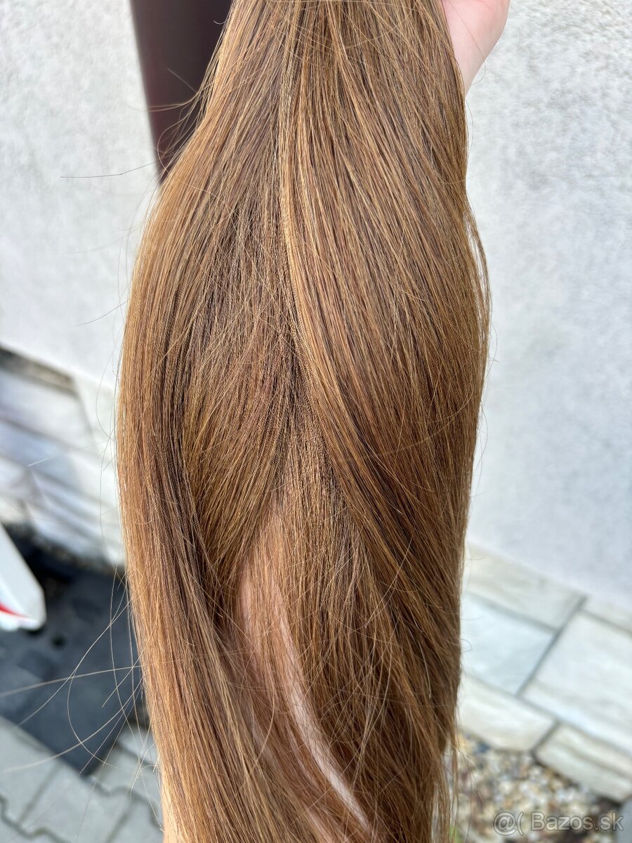 predám hnedé vlasy 50cm 70g - 4