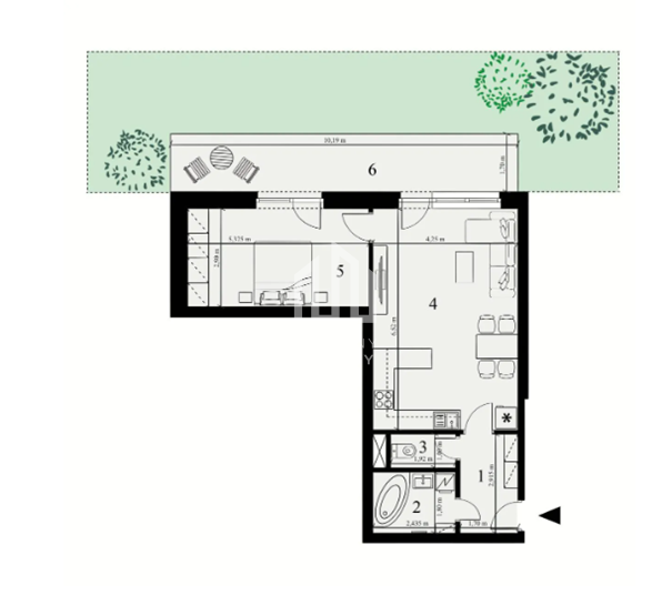Iba u nás zľava 2-izb. byt s predzáhradkou v štandarde 114 - 4