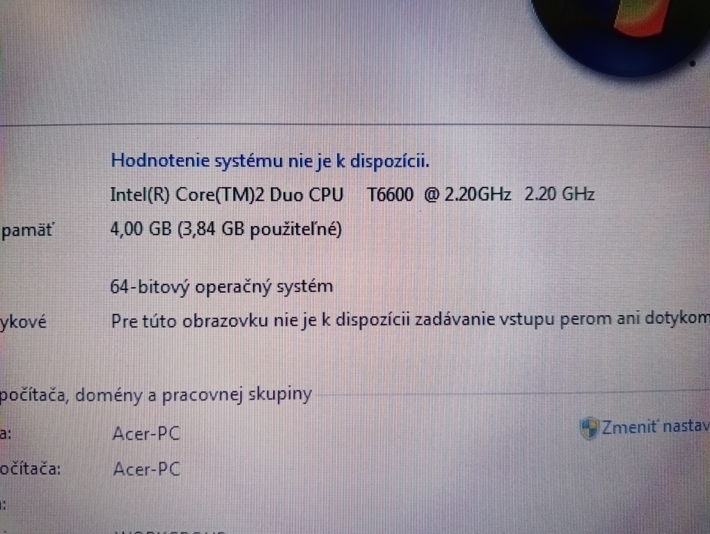 predám notebook ACER EXTENSA 5635 , Windows 7. - 4