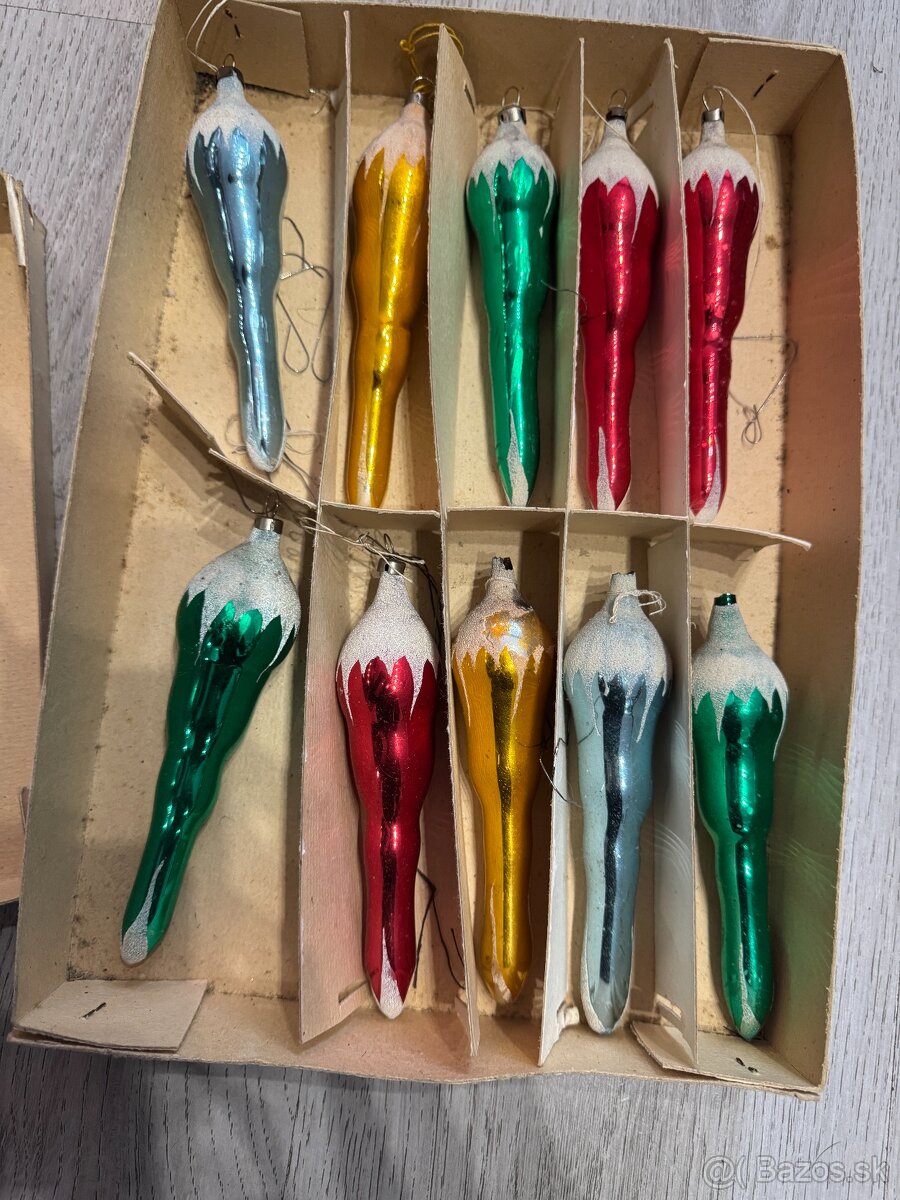 Retro vianočné ozdoby cencúle - 4