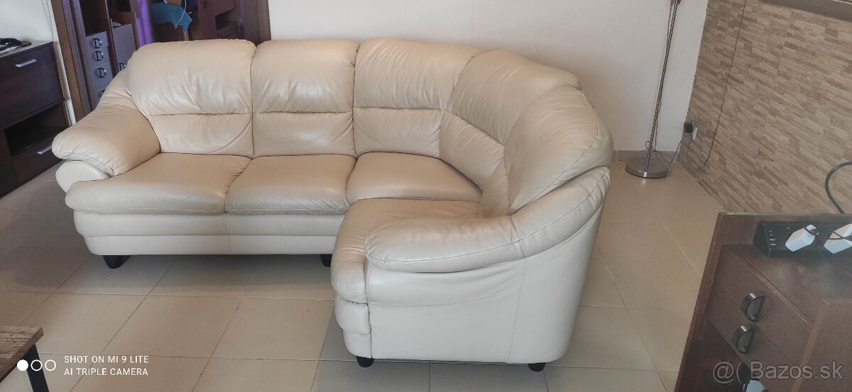 Rohová kožená sedačka - 4