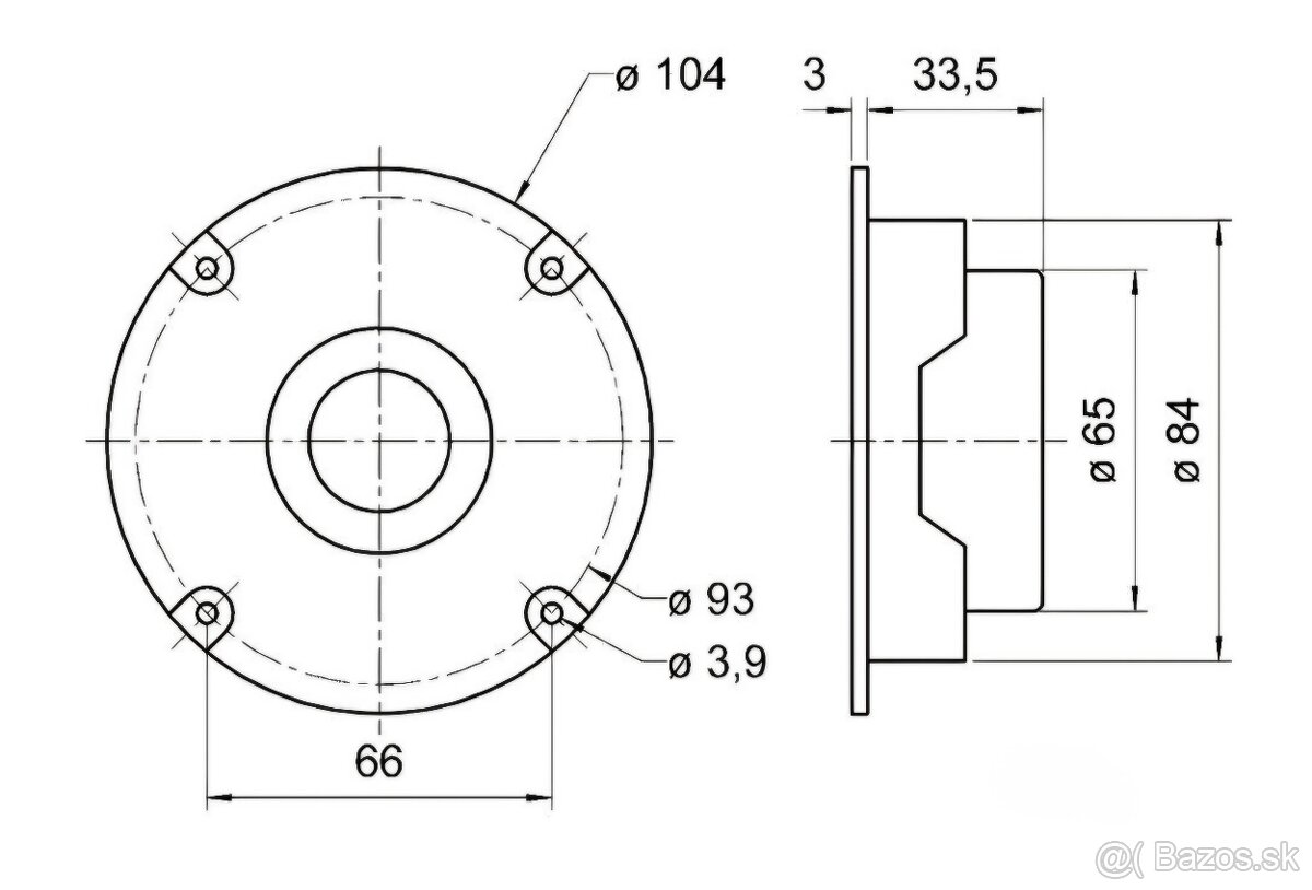 2x Výškový reproduktor Visaton SC 10 N - 4