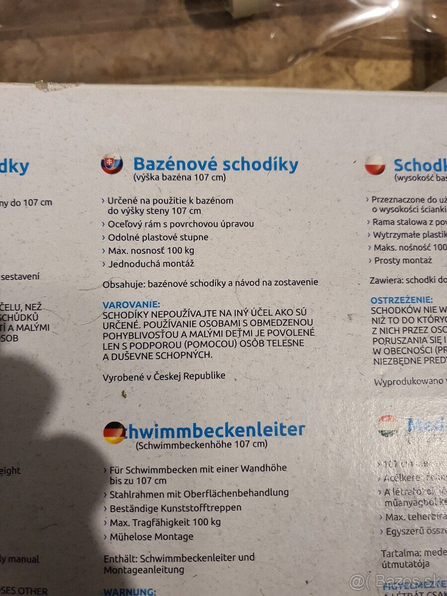 Schodiky do bazena 107cm - NOVE - 4