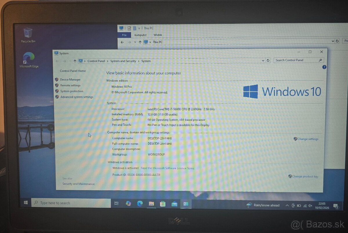 🔥 Dell i7 notebook – 12GB RAM, SSD, plne funkčný – 119 € - 4